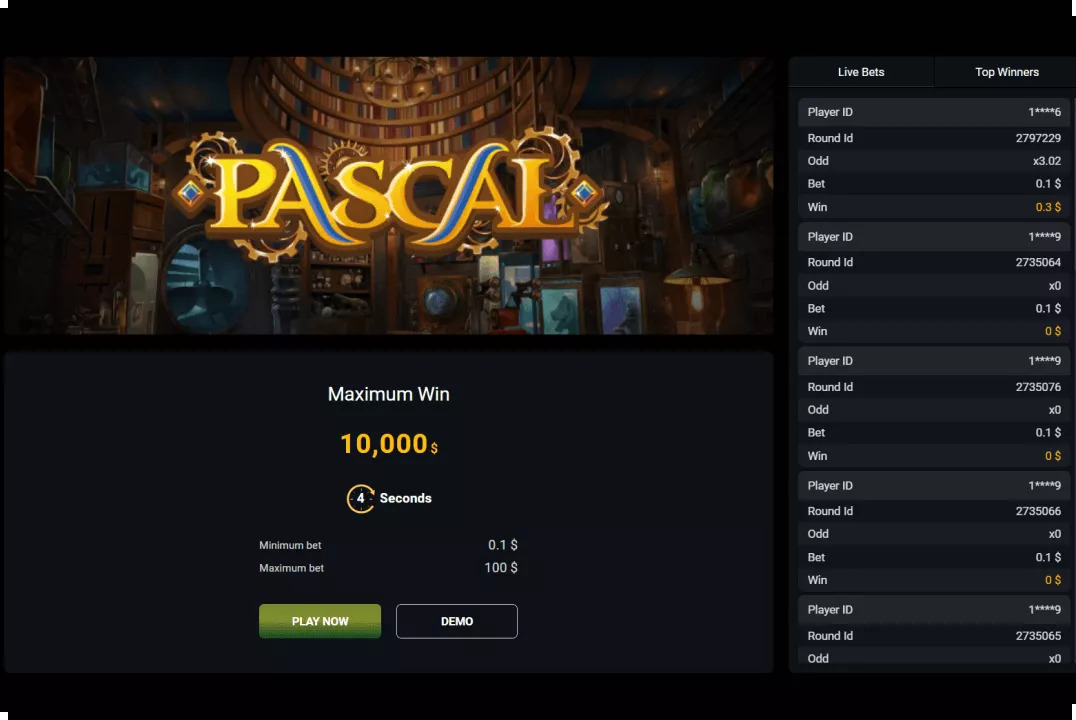 Interface de jogo Pascal